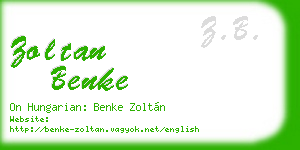 zoltan benke business card